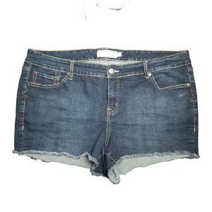 Torrid Jean Shorts Womens Size 20 Cut Off Dark Blue Raw Hem Shorts